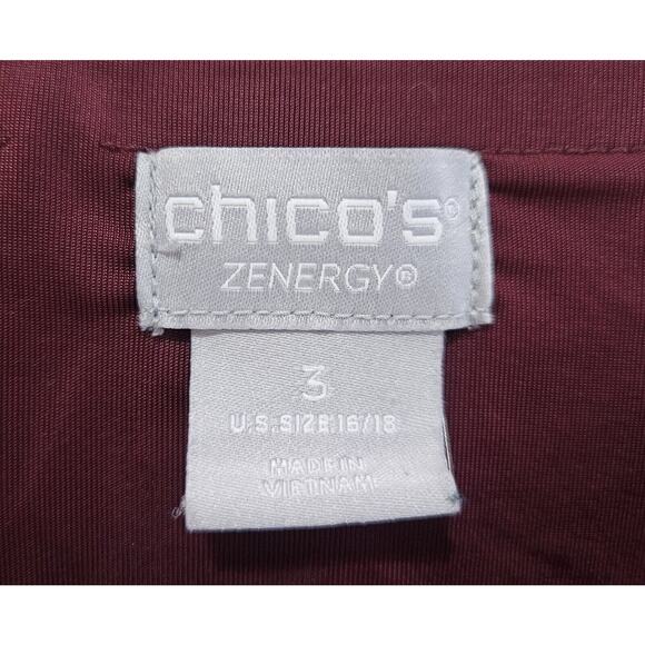 CHICO'S Zenergy 3 Women's 16 18 Leggings Burgundy Black Snakeskin Pattern - Picture 3 of 6